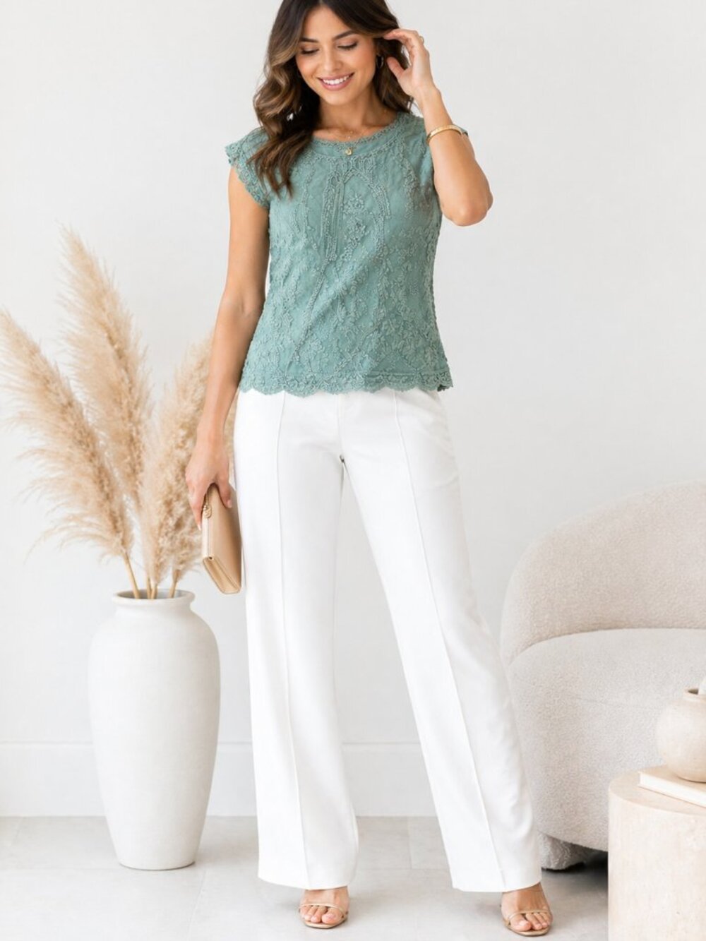 Ultrapink Mint Lace Embroidered Top Size S New With Tags Feminine Blouse